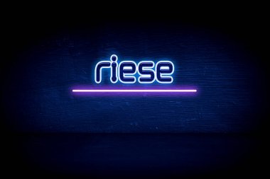 Riese - mavi neon duyuru tabelası