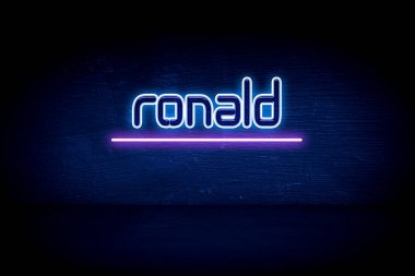Ronald - mavi neon duyuru tabelası