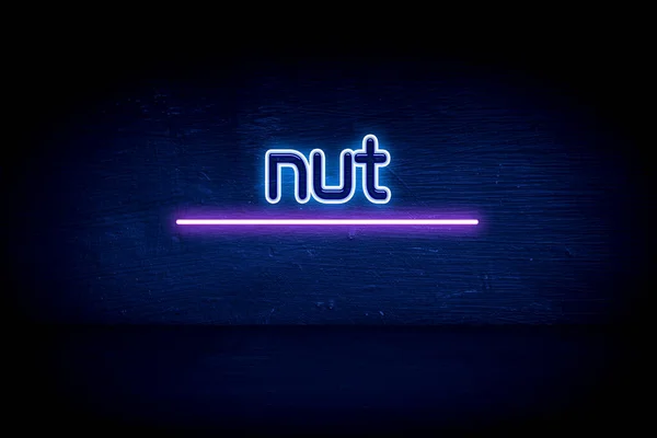 Nut Синяя Неоновая Вывеска — стоковое фото
