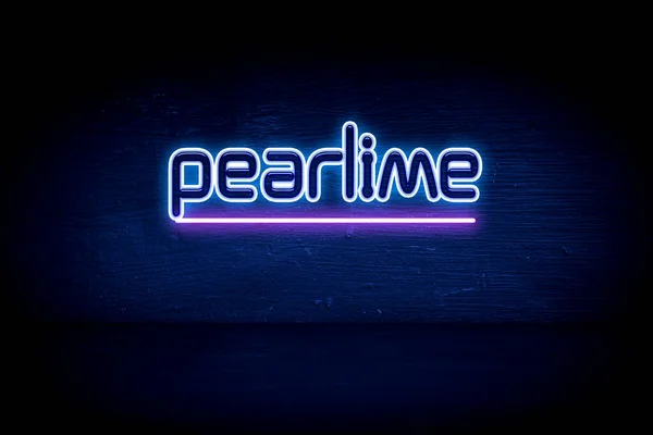 Pearlime Cartello Blu Neon — Foto Stock