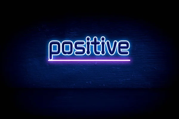 Positive Blue Neon Announcement Signboard — Stock Photo, Image