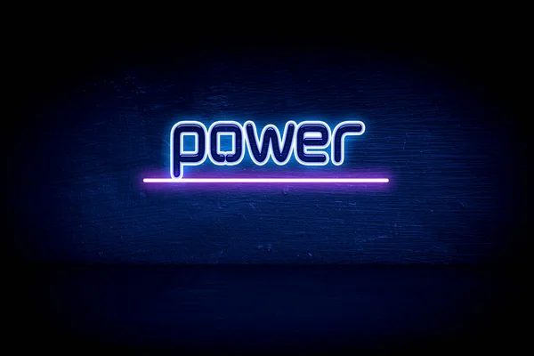 Power Blue Neon Duyuru Tabelası — Stok fotoğraf