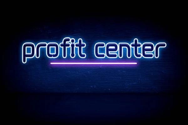 Profit Center Kék Neon Hirdetőtábla — Stock Fotó