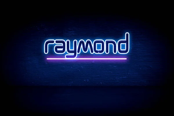 Raymond Placa Anúncio Néon Azul — Fotografia de Stock