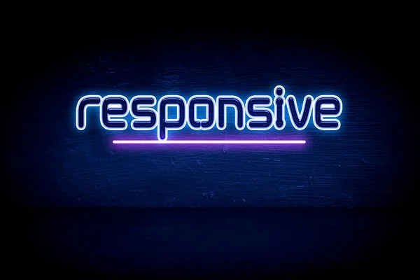 Responsive Blue Neon Announcement Signboard — Stock Photo, Image