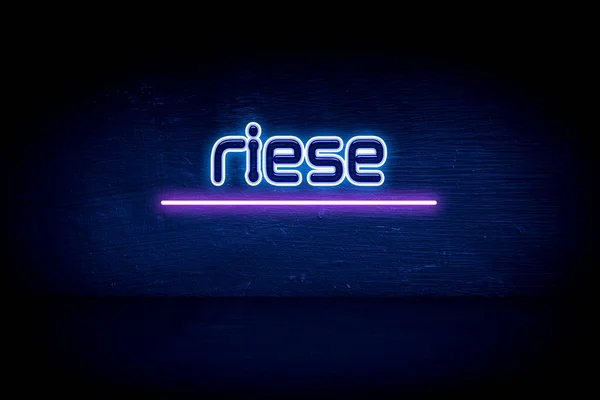 Σήμα Ανακοίνωσης Riese Blue Neon — Φωτογραφία Αρχείου