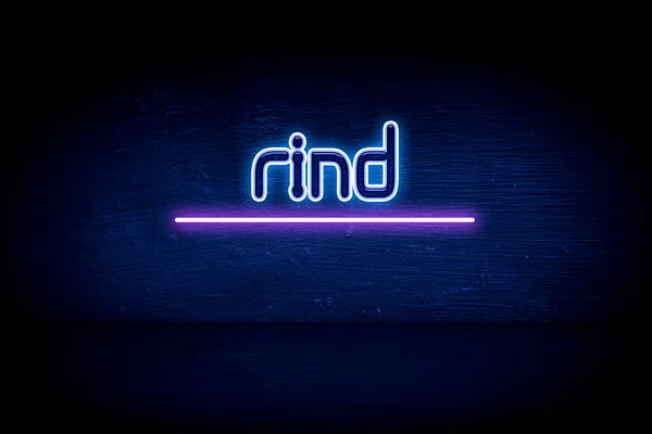 Rind Blue Neon Announcement Signboard — Stock Photo, Image