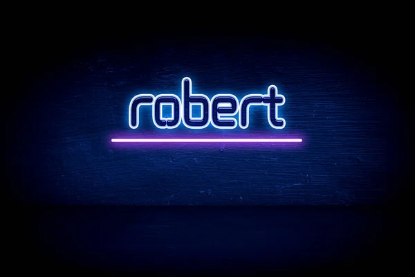 Robert Μπλε Πινακίδα Ανακοίνωση Νέον — Φωτογραφία Αρχείου