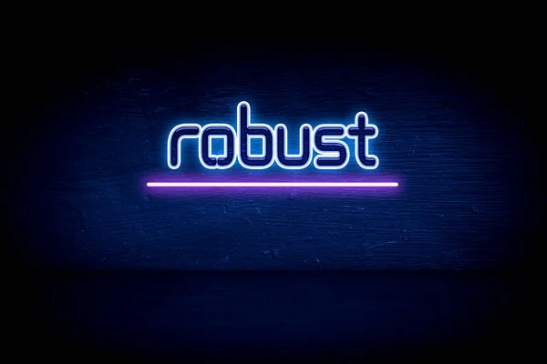 Robusto Cartello Blu Neon — Foto Stock