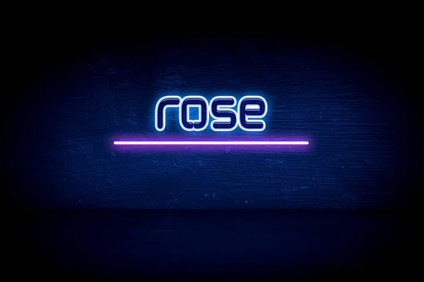 Rose Blå Neon Tillkännagivande Skylt — Stockfoto