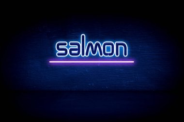 Somon - Mavi neon duyuru tabelası