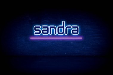 Sandra - mavi neon duyuru tabelası