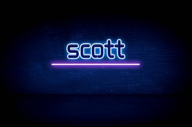 Scott - Mavi neon duyuru tabelası