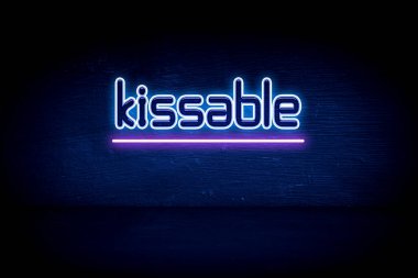 Öpülebilir - mavi neon duyuru tabelası