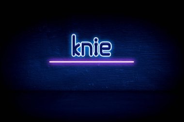 Knie - mavi neon duyuru tabelası
