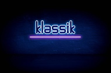 Klassik - mavi neon duyuru tabelası
