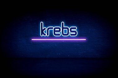 Krebs - Mavi neon duyuru tabelası