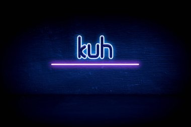Kuh - mavi neon duyuru tabelası