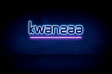 Kwanzaa - Mavi neon duyuru tabelası