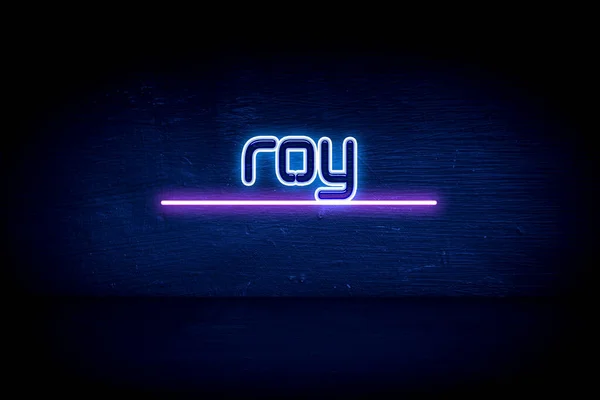 Roy Mavi Neon Duyuru Tabelası — Stok fotoğraf