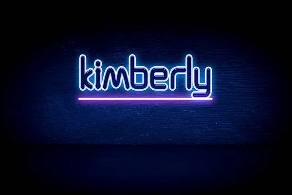 Kimberly Cartello Blu Neon — Foto Stock
