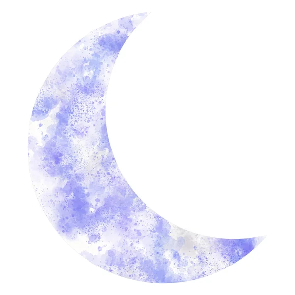 Artistic Blue Grey White Moon Illustration Graphic Element Deisgn White — Stock Photo, Image