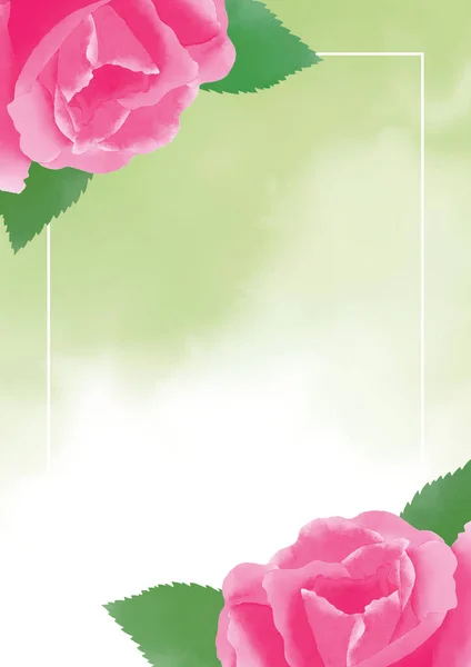 Mooie Roze Aquarel Rozen Bruiloft Uitnodiging Kaart Grafisch Ontwerp Voor — Stockfoto