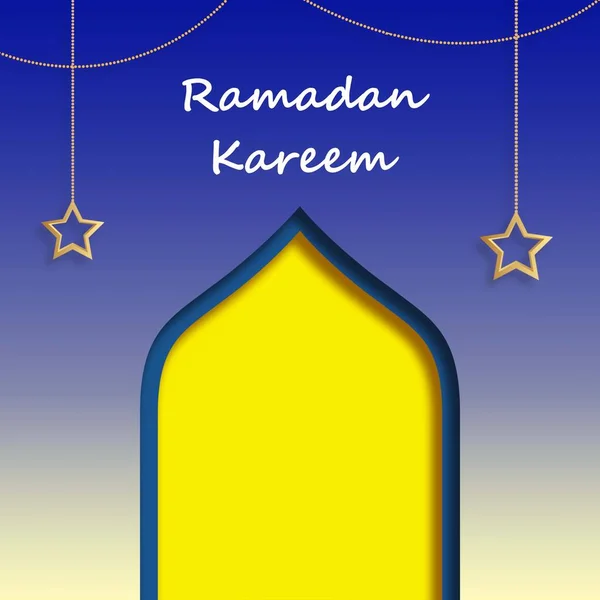 Ramadán Kareem Fondo Con Cielo Azul Estrellas — Foto de Stock