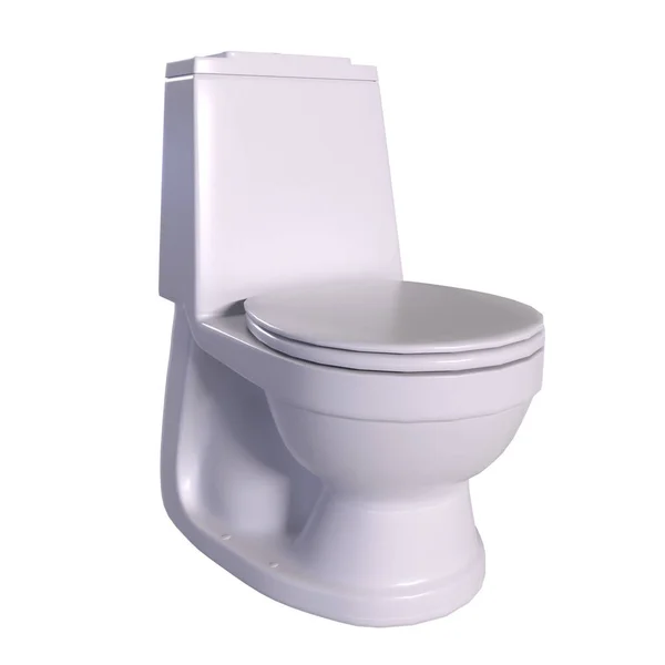 Toilette Isoliert Auf Weißem Rendering — Stockfoto
