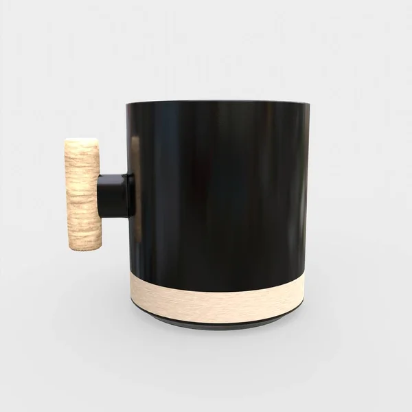 3D黒コーヒーマグカップのレンダリング — ストック写真