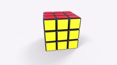 rubiks küp puzzle 3d nesne dönme döngüsü