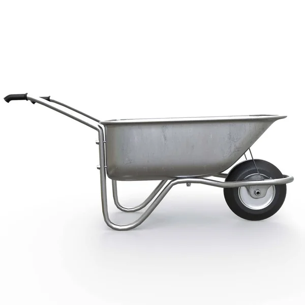 Wheelbarrow Isolated White Background — Stock Photo, Image