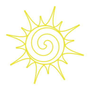 Parlayan güneş çizimi tasarımı