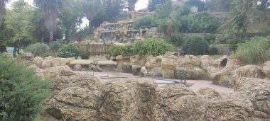 Parkta bir şelale manzarası