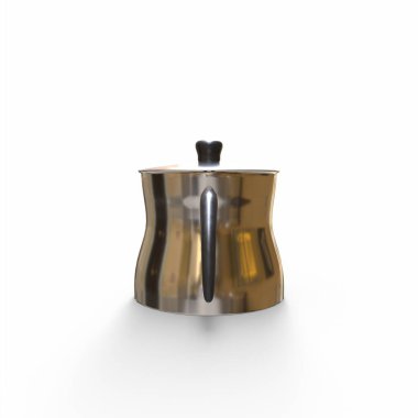 çaydanlık beyaz arkaplanda izole edildi