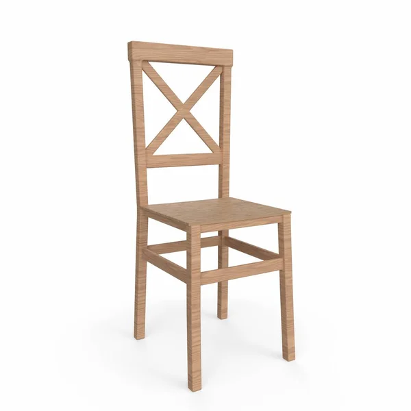 Wooden Chair Isolated White — Stock Photo, Image