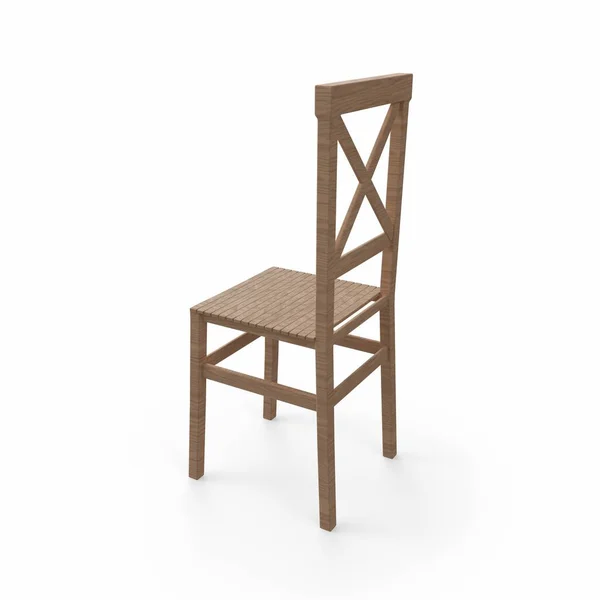 Wooden Chair Isolated White — Stock Photo, Image