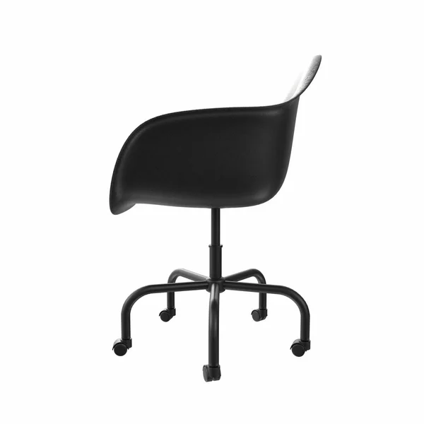 Chaise Bureau Noire Isolée Sur Fond Blanc — Photo