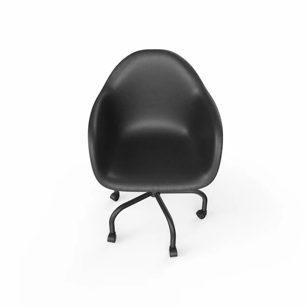 Chaise Bureau Noire Isolée Sur Fond Blanc — Photo