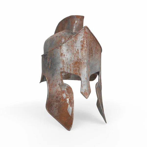 Old Spartan Helmet Modelling 免版税图库图片