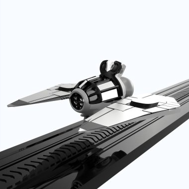 Beyaz arkaplanda izole uzay aracı