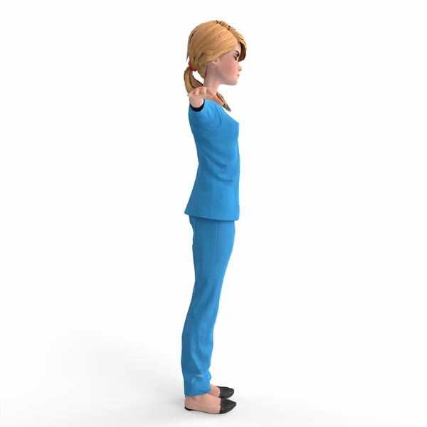 3d rendered illustration of a nurse girl