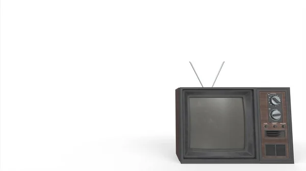 Vieille Télévision Isolée Sur Fond Blanc — Photo