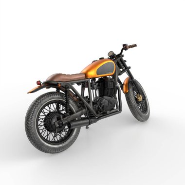 Motosiklet beyaz arkaplanda izole edildi