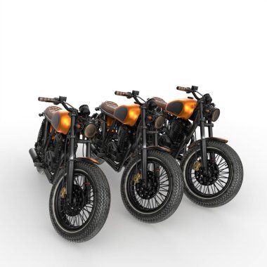 Motosiklet beyaz arkaplanda izole edildi