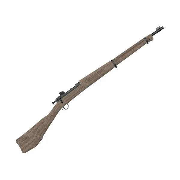 Old Rifle Isolated White Backgroound —  Fotos de Stock