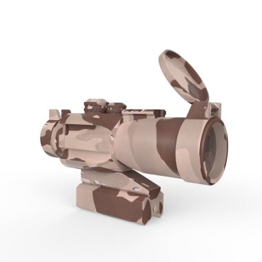 Tüfek kapsamı beyaz arkaplanda izole edildi