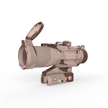 Tüfek kapsamı beyaz arkaplanda izole edildi