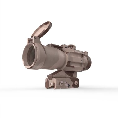 Tüfek kapsamı beyaz arkaplanda izole edildi