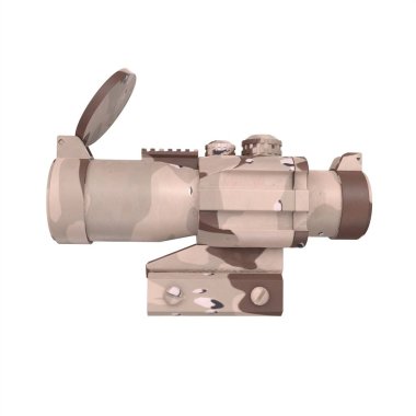 Tüfek kapsamı beyaz arkaplanda izole edildi